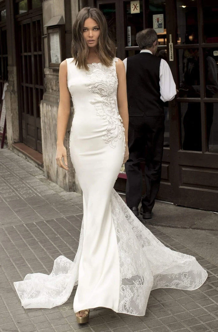 Tarik Ediz - 93820 Embroidered Bateau Trumpet Dress 8 Tarik Ediz - 93820 Embroidered Bateau Trumpet Dress