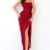 Tarik Ediz - 93838 Strapless Ruched Sheath Dress With Slit 1 Tarik Ediz - 93838 Strapless Ruched Sheath Dress With Slit
