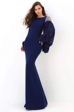 Formal Gowns Tarik Ediz - 93872 Embellished Long Sleeve Bateau Fitted Dress 12 Formal Gowns Tarik Ediz - 93872 Embellished Long Sleeve Bateau Fitted Dress