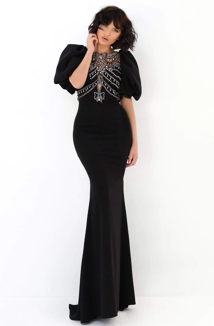 Tarik Ediz - 93874 Embellished Sheath Evening Gown Formal Gowns 3 Tarik Ediz - 93874 Embellished Sheath Evening Gown Formal Gowns