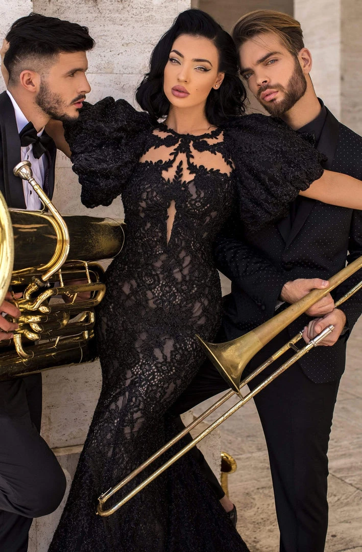 Formal Gowns Tarik Ediz - 93881 Illusion Neckline And Back Lace Mermaid Gown 5 Formal Gowns Tarik Ediz - 93881 Illusion Neckline And Back Lace Mermaid Gown