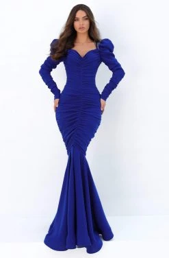 Tarik Ediz - 93883 Ruched Sweetheart Long Sleeves Dress Formal Gowns