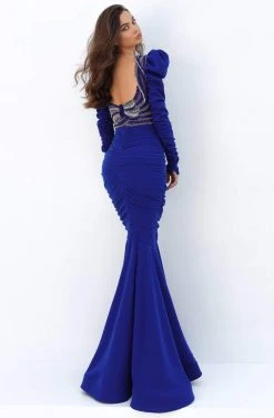 Tarik Ediz - 93883 Ruched Sweetheart Long Sleeves Dress Formal Gowns