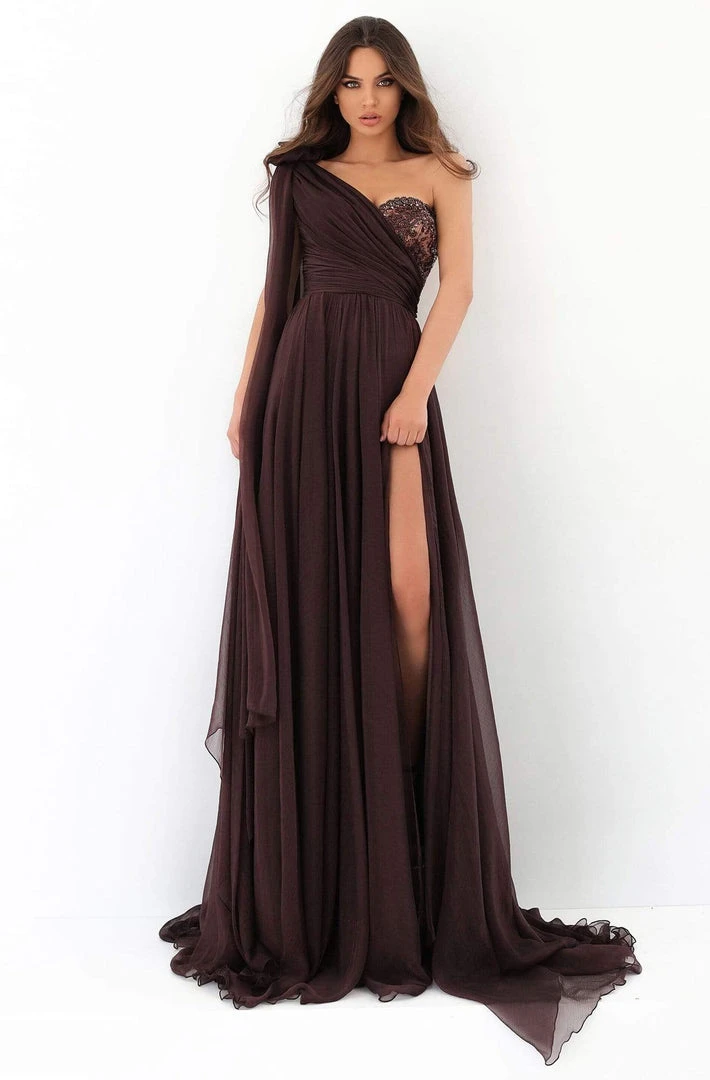 Formal Gowns Tarik Ediz - 93932 Asymmetrical Ruched A-Line Dress 3 Formal Gowns Tarik Ediz - 93932 Asymmetrical Ruched A-Line Dress
