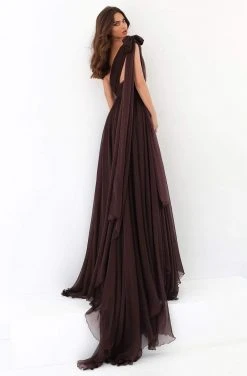 Formal Gowns Tarik Ediz - 93932 Asymmetrical Ruched A-Line Dress