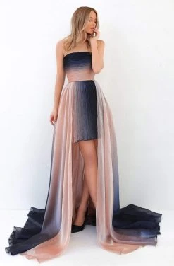 Formal Gowns Tarik Ediz - 93945 Strapless Ruched High Low Dress