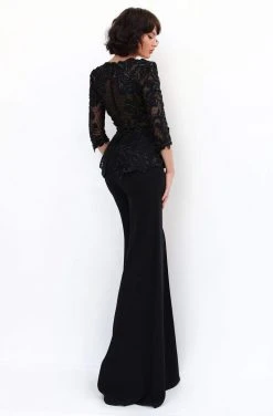 Plus Size Dresses Tarik Ediz - 93950 Embroidered Sweetheart Pantsuit