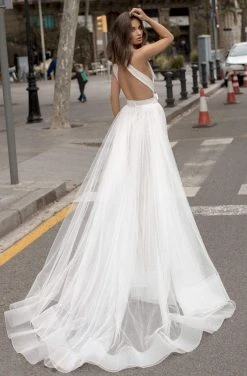 Formal Gowns Tarik Ediz - 93953 Plunging V-Neck Bow Evening Gown