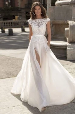 Tarik Ediz - 93961 Bateau Lace A-Line Dress