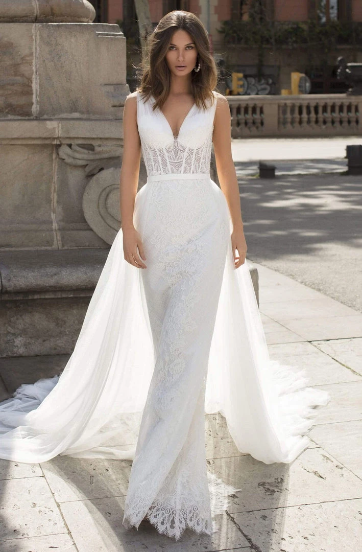 Tarik Ediz - 93963 V-Neckline Full Over A-Line Dress 3 Tarik Ediz - 93963 V-Neckline Full Over A-Line Dress