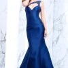 Tarik Ediz - Asymmetric Neck Mermaid Dress 50106