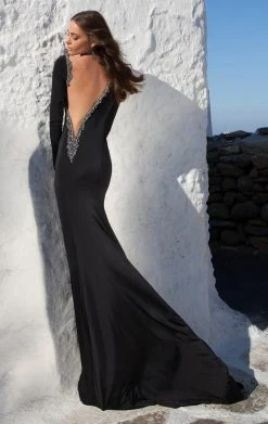 Tarik Ediz - Asymmetrical Cut Gown 92611 Formal Gowns