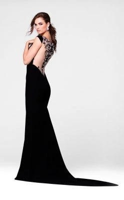 Tarik Ediz - Bateau Neck Trumpet Dress 50026