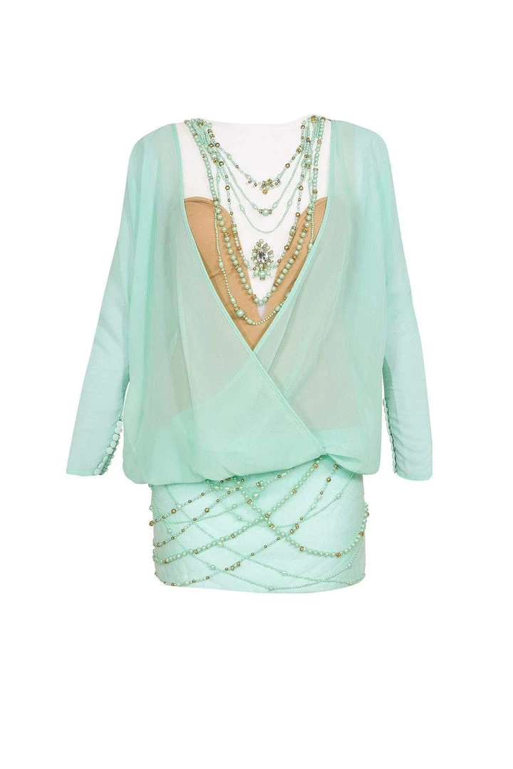 Cocktail Dresses Tarik Ediz - Beaded Illusion Jewel Neck Dress 90372 10 Cocktail Dresses Tarik Ediz - Beaded Illusion Jewel Neck Dress 90372