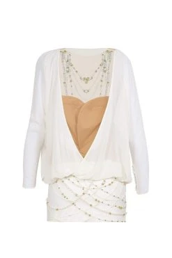 Cocktail Dresses Tarik Ediz - Beaded Illusion Jewel Neck Dress 90372 18 Cocktail Dresses Tarik Ediz - Beaded Illusion Jewel Neck Dress 90372