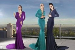 Tarik Ediz - Beaded Long Sleeve Strappy Illusion Gown 92409 10 Tarik Ediz - Beaded Long Sleeve Strappy Illusion Gown 92409