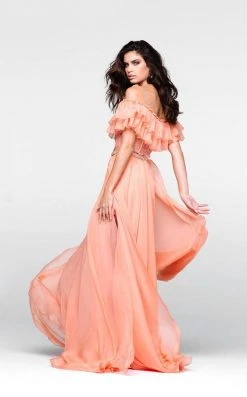 Formal Gowns Tarik Ediz - Beaded Off The Shoulder A-line Dress 50064