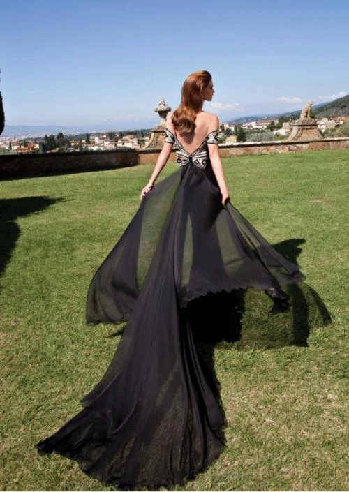 Formal Gowns Tarik Ediz - Beaded Off-The-Shoulder Neck Gown 92628 6 Formal Gowns Tarik Ediz - Beaded Off-The-Shoulder Neck Gown 92628