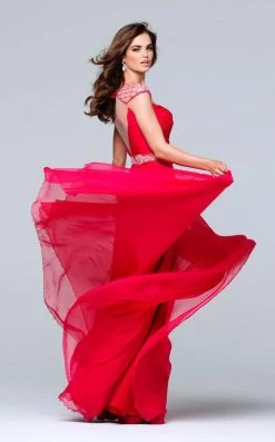 Formal Gowns Tarik Ediz - Bejeweled Illusion Bateau Neck Dress 50094