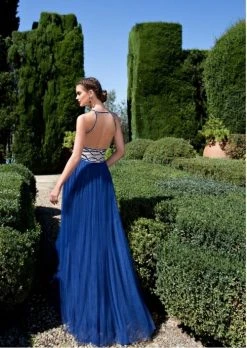 Tarik Ediz - Embellished Halter Neck Dress 92608 Formal Gowns