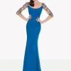 Tarik Ediz - Embellished Sleeves Long Dress 92697 Formal Gowns
