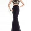Tarik Ediz - Embroidered Crop Top Two-Piece Gown 92564 Formal Gowns 1 Tarik Ediz - Embroidered Crop Top Two-Piece Gown 92564 Formal Gowns