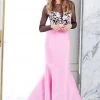 Formal Gowns Tarik Ediz - Floral Accented Mermaid Dress 50004 1 Formal Gowns Tarik Ediz - Floral Accented Mermaid Dress 50004