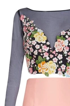 Formal Gowns Tarik Ediz - Floral Accented Mermaid Dress 50004 18 Formal Gowns Tarik Ediz - Floral Accented Mermaid Dress 50004