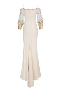 Tarik Ediz - Floral Accented Sheath Dress 50001 Formal Gowns 17 Tarik Ediz - Floral Accented Sheath Dress 50001 Formal Gowns