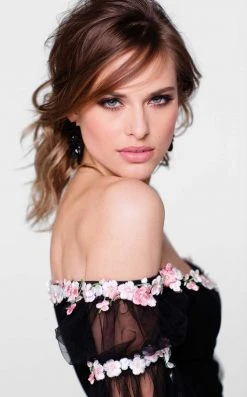 Tarik Ediz - Floral Accented Sheath Dress 50001 Formal Gowns 13 Tarik Ediz - Floral Accented Sheath Dress 50001 Formal Gowns