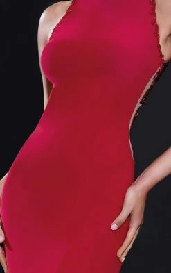 Tarik Ediz - Floral Beaded Back Details Svelte Gown 92546 8 Tarik Ediz - Floral Beaded Back Details Svelte Gown 92546