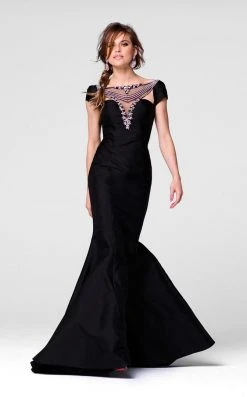 Tarik Ediz - Floral Crystal Accented Mermaid Gown 50019