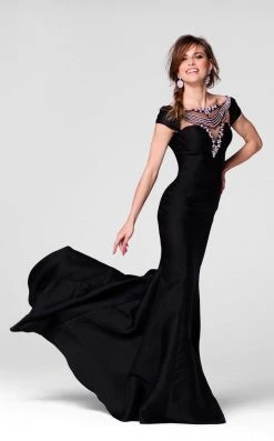 Tarik Ediz - Floral Crystal Accented Mermaid Gown 50019 16 Tarik Ediz - Floral Crystal Accented Mermaid Gown 50019