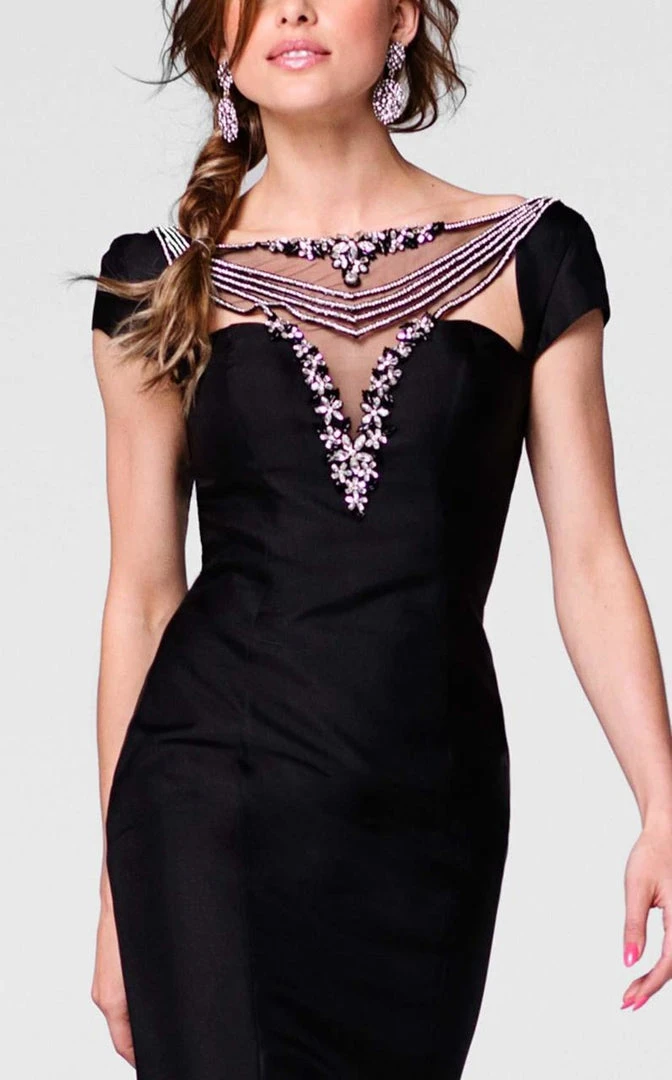 Tarik Ediz - Floral Crystal Accented Mermaid Gown 50019 4 Tarik Ediz - Floral Crystal Accented Mermaid Gown 50019