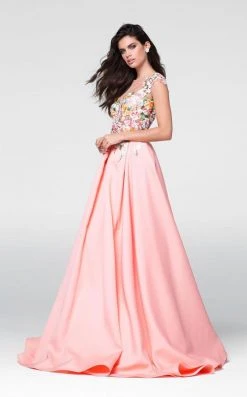 Tarik Ediz - Floral Embroidered A-line Dress 50068