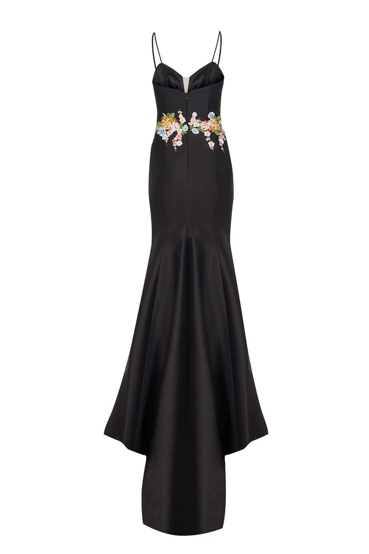 Tarik Ediz - Floral Embroidered V-Neck Trumpet Dress 50066 9 Tarik Ediz - Floral Embroidered V-Neck Trumpet Dress 50066