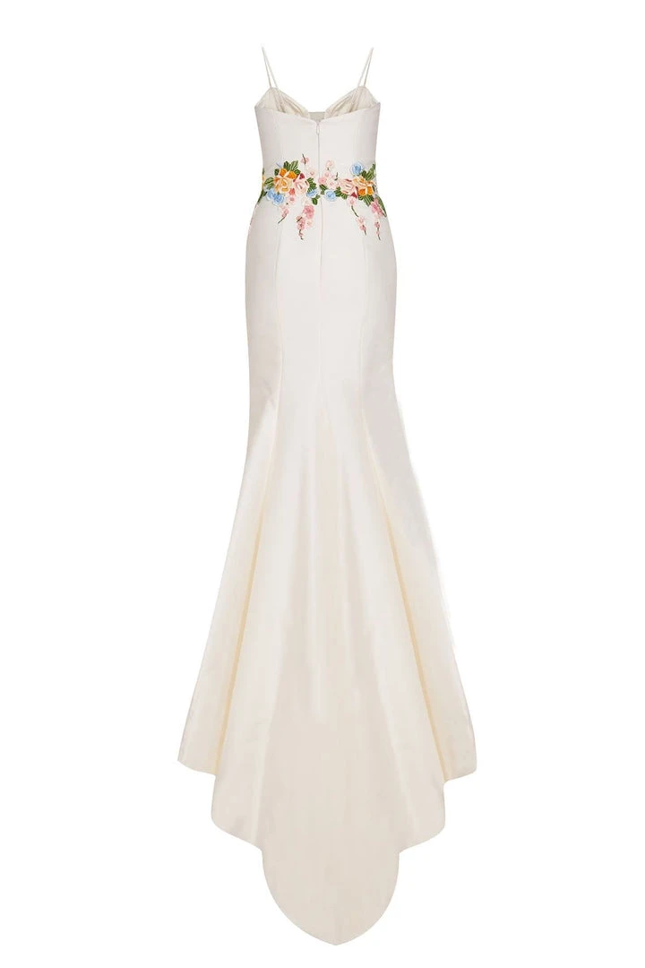Tarik Ediz - Floral Embroidered V-Neck Trumpet Dress 50066 12 Tarik Ediz - Floral Embroidered V-Neck Trumpet Dress 50066