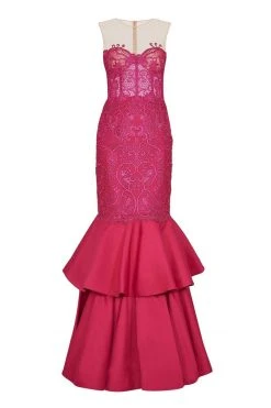 Tarik Ediz - Illusion Jewel Neck Mermaid Dress 50085