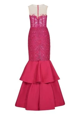 Tarik Ediz - Illusion Jewel Neck Mermaid Dress 50085