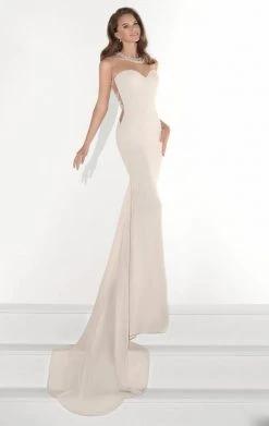 Formal Gowns Tarik Ediz - Illusion Sweetheart Sheath Gown 92824