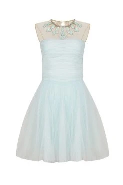 Cocktail Dresses Tarik Ediz - Jewel Accented Short Sweetheart Dress 90357