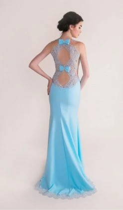 Tarik Ediz - Lace Detailed Sleeveless Crepe Gown 92498