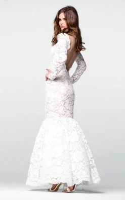 Tarik Ediz - Lace Illusion High Neck Mermaid Dress 50050