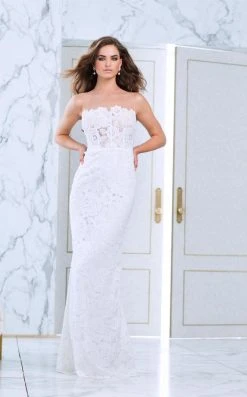 Tarik Ediz - Lace Illusion Jewel Neck Dress 50069