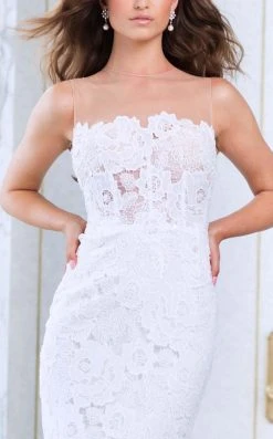 Tarik Ediz - Lace Illusion Jewel Neck Dress 50069