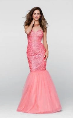 Tarik Ediz - Lace Illusion Neck Dress 50061 Formal Gowns