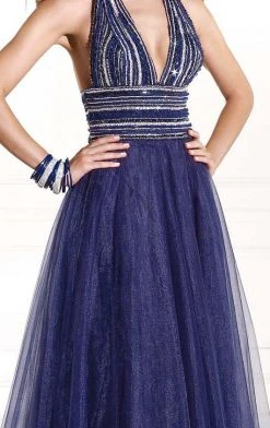 Formal Gowns Tarik Ediz - Mte92393 Crystal-Ornate Plunging Halter Gown 11 Formal Gowns Tarik Ediz - Mte92393 Crystal-Ornate Plunging Halter Gown