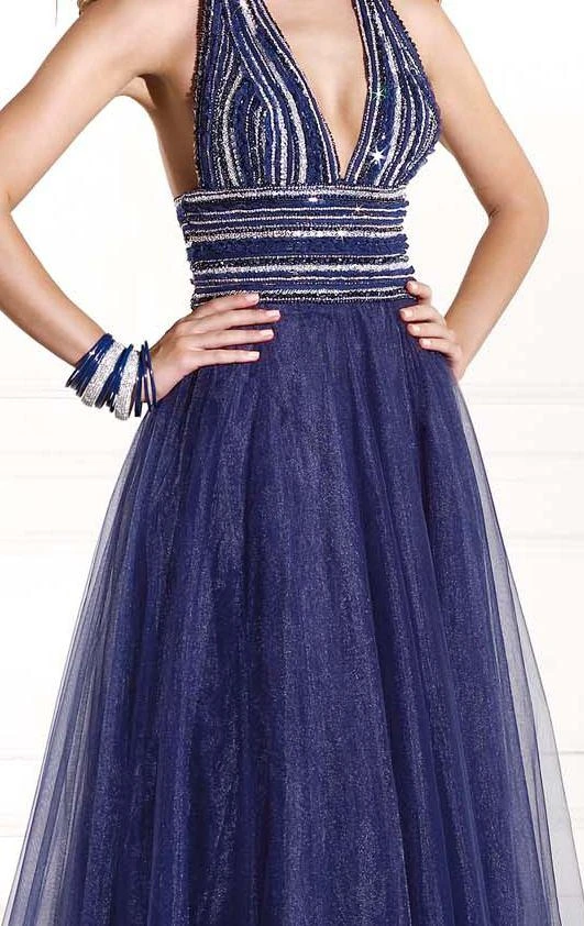 Formal Gowns Tarik Ediz - Mte92393 Crystal-Ornate Plunging Halter Gown 7 Formal Gowns Tarik Ediz - Mte92393 Crystal-Ornate Plunging Halter Gown