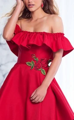 Cocktail Dresses Tarik Ediz - Off-Shoulder A-line Dress 50033