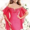 Cocktail Dresses Tarik Ediz - Off Shoulder Cocktail Dress 90388